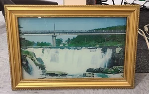 Vintage 1970s Light Up Waterfall Moving Picture Wall Decor - Picture 1 of 7