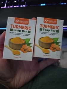 2 Pack Natrulo Turmeric Soap Bar 4 Oz Ea - Picture 1 of 3