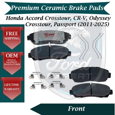 Kit de pastillas de freno delanteras de cerámica premium OE para Honda 2011-2025 garantía de por vida Foto 1 de 4