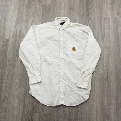 Vintage Polo Ralph Lauren Crown Crest Shirt Men's Large White 90s Preppy USA  - Image 1 of 4