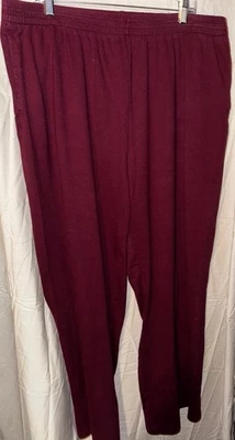Bobbie Brooks Womens 3X 24/26 Burgundy Pull On Pants Stretch Comfort Waist - Image 1 of 4