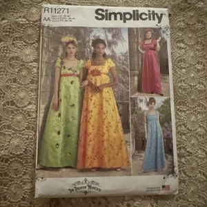 Vestido Simplicity R11271 Era Regencia Estilo Misses Costura Patrón Talla 10-18 Sin Cortar - Imagen 1 de 5