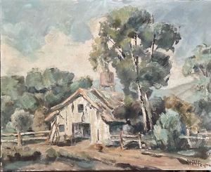 Angebotene kalifornische Künstler Plein Air Scheune Southwestern VERKAUFT UNGERAHMT Standardgröße - Bild 1 von 10