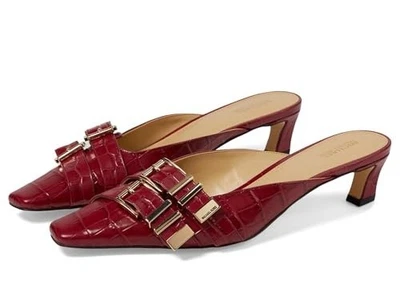 Michael Kors Darrington cocodrilo en relieve mula mujer 9 rojo gatito tacón ZOGG974 Foto 1 de 4