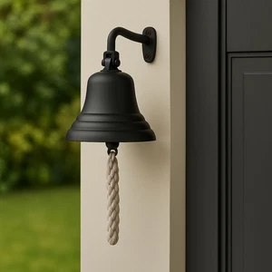 Last Orders Bell Matt Black Nautical Ships Bell for Home Bar, Pub or Outdoor 8" - Picture 1 of 12