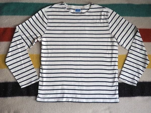 J Crew Blue Cream Cotton Striped Sailor Fisherman Nautical Pullover Shirt Mens M - Picture 1 of 5