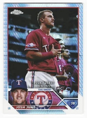 2023 Topps Chrome Update Josh Jung Rookie Debut Prism Texas Rangers #USC51 - Image 1 of 2