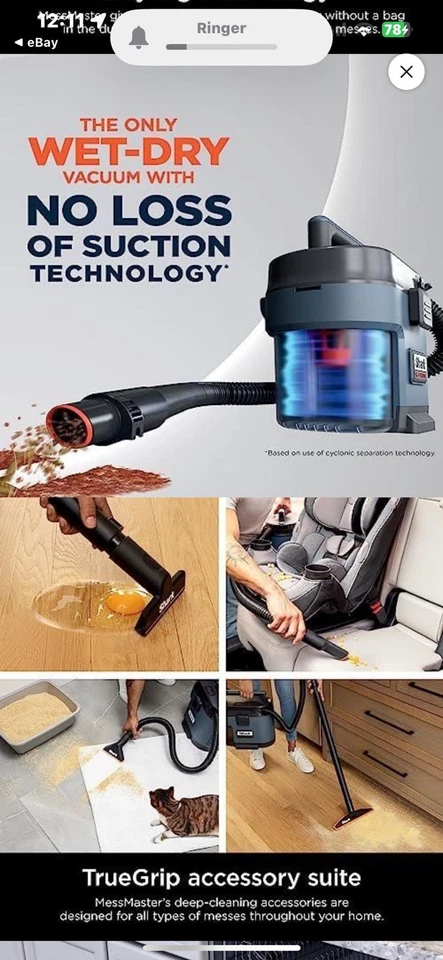 *VS101* Shark - MessMaster Portable Wet/Dry Vacuum 1 Gallon Corded for Pets Cars - Image 1 of 4