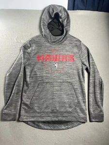 Atlanta Hawks Nike Hoodie Sweatshirt Men Sz M Gray Pullover Hoodie Dri Fit Tech - Picture 1 of 12