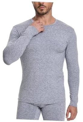 男式保暖衬衫长袖拉丝羊毛衬里 X-Large 浅灰色 — 第 1/4 张图片