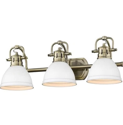 Golden Lighting AB-WHT Duncan Bath Fixture, Aged Brass with Matte White Shade va - Image 1 of 3