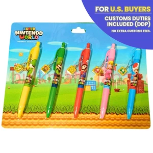 Universal Studios Japan Mario set penna a sfera Luigi Peach Super Nintendo World - Foto 1 di 6