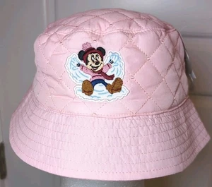 DISNEY PARKS Youth Bucket Hat Minnie Winter Season Snow Angel Quilted Hat NWT - Bild 1 von 5