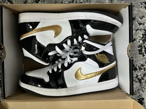 Air Jordan 1 Mid University Gold/black/White Size 8 Mens UK - Picture 1 of 5