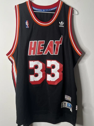 Adidas Alonzo Mourning Miami Heat Hardwood Classics Jersey XL Black Sewn HOF Cover