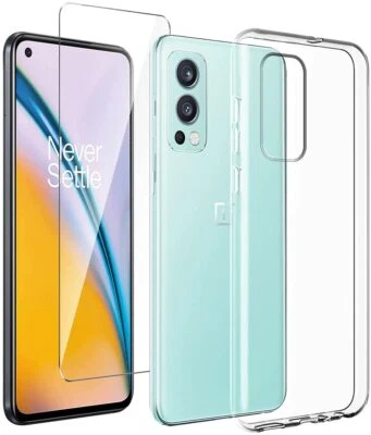 COVER CUSTODIA + PELLICOLA VETRO TEMPERATO PER OnePlus NORD 2 5G TRASPARENTE