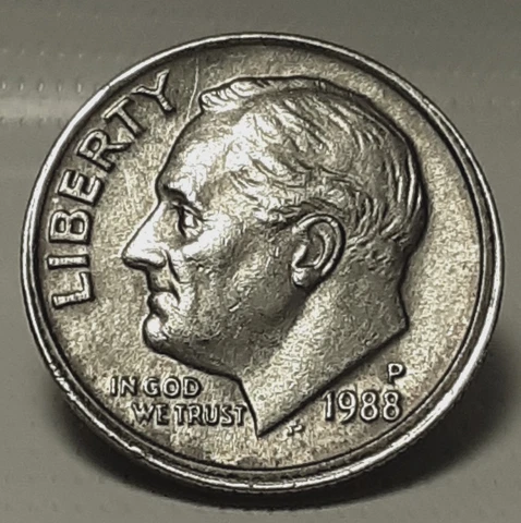Unique Error - Partial Collar-Roosevelt Dime 1988 P Cover