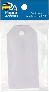 Craft Tags 1.625X3.25, 25Pc White Gift Tags with String, Hanging Labels, Price T - Picture 1 of 7
