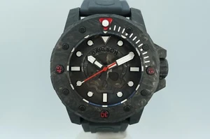 CARLSON CARBODIVE SF-B 500M LUMINESCENT CARBON FIBER SKULL DIVER SWISS 48MM NEW - Picture 1 of 14