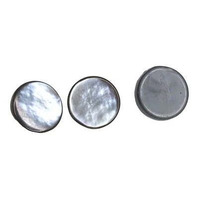 Lot 3 Buttons Vintage Gray Silver Iridescent 14 mm Diameter Shank - Image 1 of 4