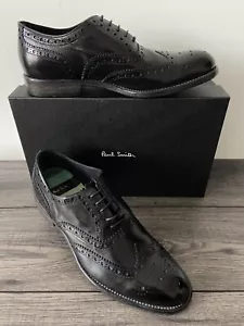 Paul Smith Scarpe Brogue In Pelle Nera Taglia 8 Regno Unito Fatto In Italia BNIB - Foto 1 di 9