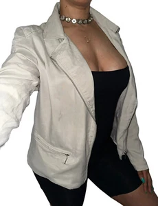 Tart Collections $164 NEW Women S Zip Pocket Stone Soft Moto Shoulder Jacket - Picture 1 of 9