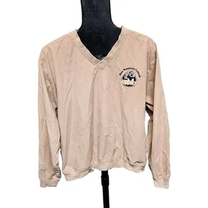 Page and Tuttle Size Large Beige Blue Mountain College Toppers V-neck Pullover - Picture 1 of 9