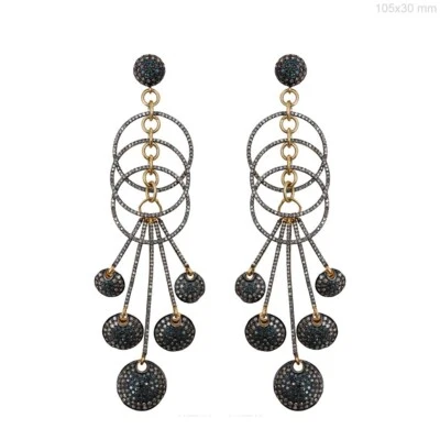 Hermosos pendientes de diamantes naturales de plata de ley 925 regalo de aniversario Foto 1 de 4