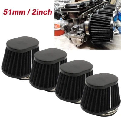 4x 51mm Black Air Intake Filter Cleaner Pod for Honda Shadow Spirit 750 VT750C2 Foto 1 de 4