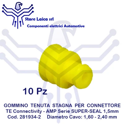 AMP - TE CONNECTIVITY GOMMINO TENUTA STAGNA AMP SUPERSEAL CONNETTORI AUTO MOTO NAUTICA LUCI FARI 10pz