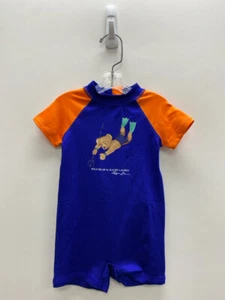 Ralph Lauren SIZE 9-12M Blue Orange Bears Boy's Swimwear - Picture 1 of 1