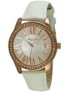 Kenneth Cole 10029553 White Quartz Leather Strap Womens Watch - Picture 1 of 2