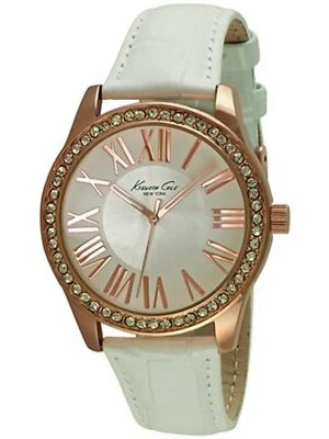 Reloj para mujer Kenneth Cole 10029553 con correa de cuero de cuarzo blanco Foto 1 de 2