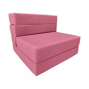 Klappschaumstoffmatratzen, tragbare Stuhlliege, 6 x 32 x 80, pink - Bild 1 von 9