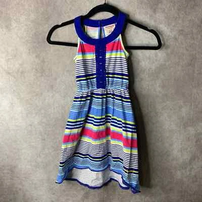 Vestido Juicy Couture Niñas Talla XS 4 Multicolor Rayas Sin Mangas Cerradura Trasera Foto 1 de 4
