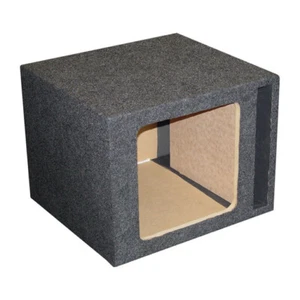 QPOWER EMPTY WOOFER BOX SINGLE 12" SQUARE;VENTED;MDF - Picture 1 of 1