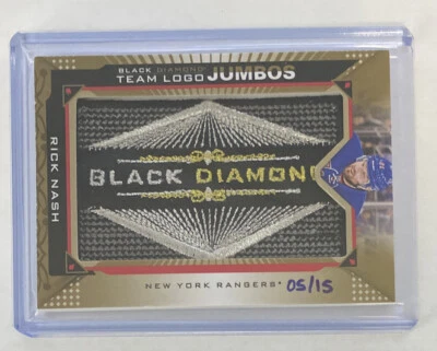 2015-16 UpperDeck Black Diamond Team Jumbos Gold BD LOGO /15 Rick Nash TLNY-RN - Image 1 of 2