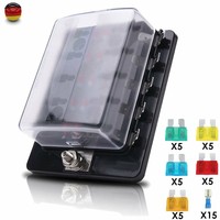 12V 32V 10-Weg ATO Sicherungshalter KFZ Auto Sicherungskasten LKW BOOT Sicher