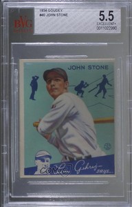 1934 Goudey Big League Chewing Gum R320 Rocky Stone John Stone #40 BVG 5.5
