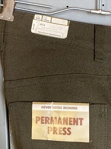 VTG 70s Levis Pants Deadstock 26x28" Permanent Press Brown Weave Taper Slim New - Picture 1 of 7