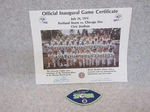 7-24-1974 WFL PORTLAND Or STORM  INAUGURAL GAME CERTIFICATE TEAM PHOTO & Sticker - Picture 1 of 1