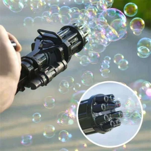 Gatling Bubble Machine Bubbler Maker Outdoor Automatic Bubble Toy Gun Kids Gift - Picture 1 of 7