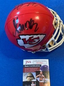 MARCUS ALLEN & CHRISTIAN OKOYE DUAL AUTOGRAPHED INSCRIBED MINI HELMET UPGRADE  - Picture 1 of 5