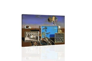 Salvador Dali Car Wreckage Give Rise To A Blind Horse - CANVAS OR PRINT WALL ART - Picture 1 of 2