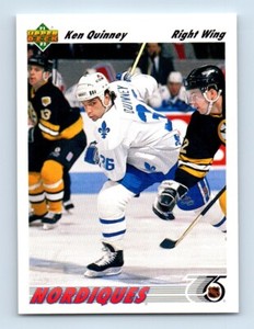 1991-92 Upper Deck Ken Quinney Rookie Quebec Nordiques #419