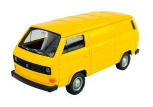 WELLY VW VOLKSWAGEN T3 VAN YELLOW 1:34 DIE CAST METAL MODEL NEW IN BOX - Picture 1 of 6