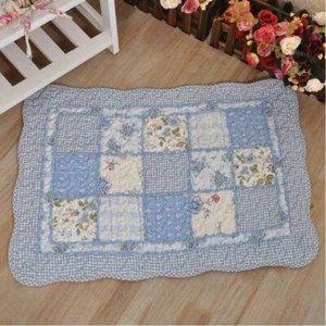 Handgefertigte gesteppte & Patchwork blau Country Rose Bad/Fußmatte Laura Ashley - Bild 1 von 4