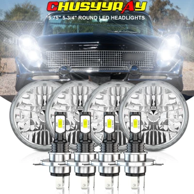 4X 5.75" 5-3/4" H4 LED Headlights Hi-Lo Beam for 1958-1979 Lincoln Continental - Image 1 of 4