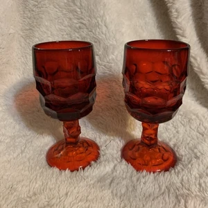 Bicchieri da vino rosso georgiano vichingo vintage con gambo alti 5,25” lotto di 2 - Foto 1 di 5