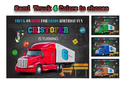 Telón de fondo personalizado para semirremolque de 7x5 ft, pancarta de cumpleaños para semirremolque, cumpleaños para semirremolque Foto 1 de 4